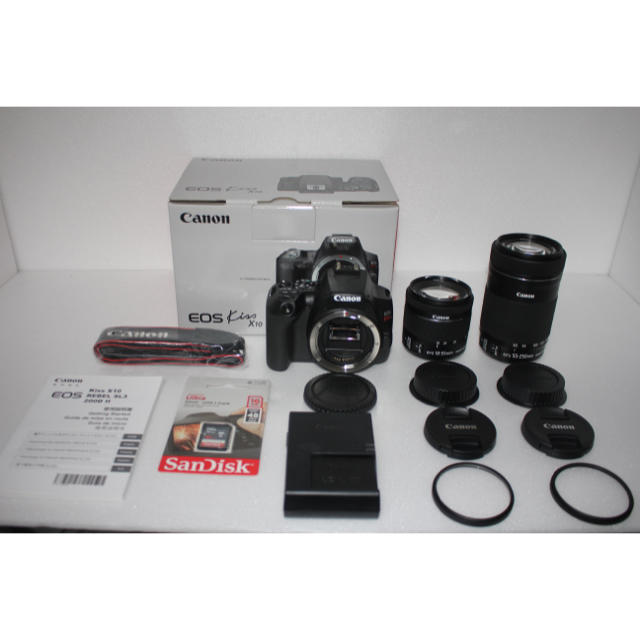 ☆新品級☆canon kiss x10標準&望遠ダブルレンズセット