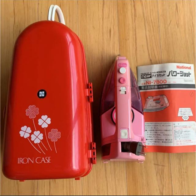 昭和物 CHA-43型アイロン 緑/白 木製ケース付き 昭和物 CHA-43型