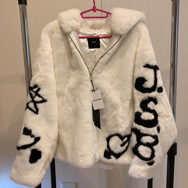 JSB loveファー パーカー J.S.B. LOVE フェイクファーパーカー L