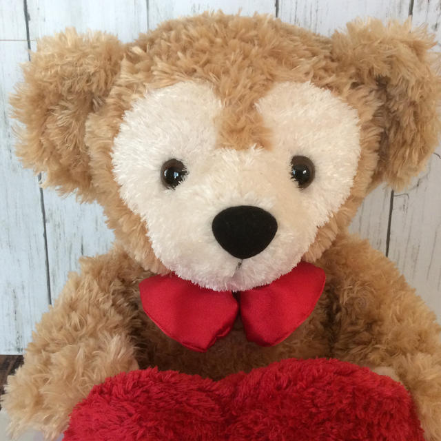 希少白タグハグミーディズニーベア2個ハート型クッション付き