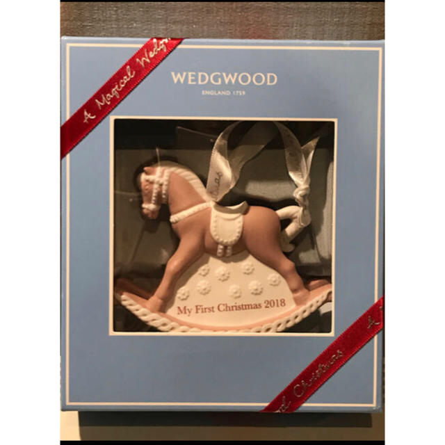 ウェッジウッド ジャスパーピンクロッキングホースオーナメント 2018