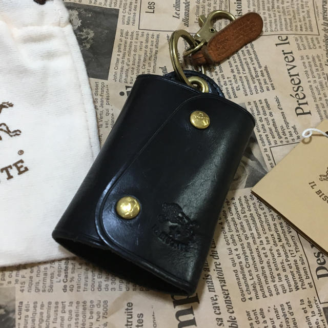 イルビゾンテキーケースブラック黒メンズ4連パスケース新品