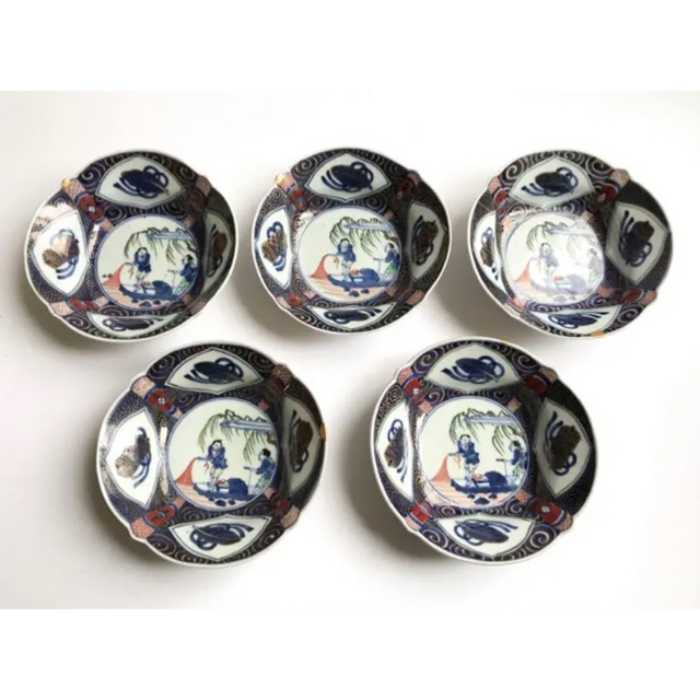 骨董 古伊万里 金継 金彩 色絵膾皿 江戸時代