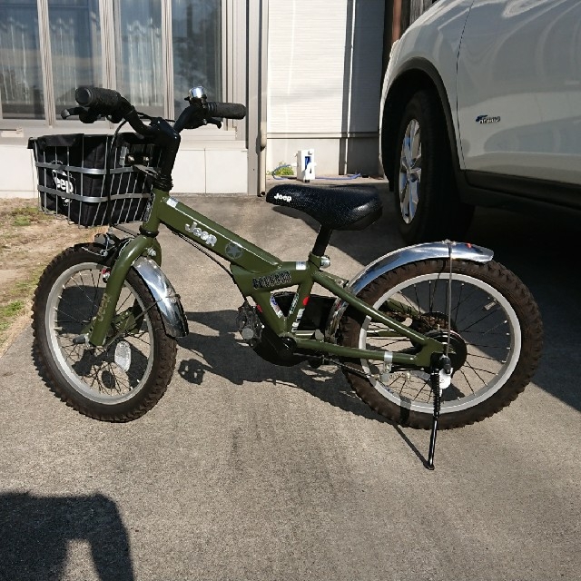 引き取り限定 千葉〕子供用jeep自転車 オリーブ 引き取り限定 千葉
