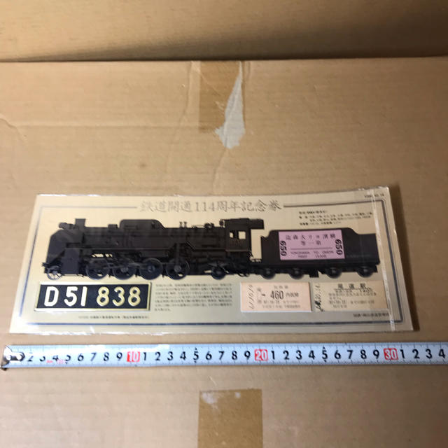 鉄道開通114周年記念券 D51 838 ミニチュア ナンバープレート付の通販