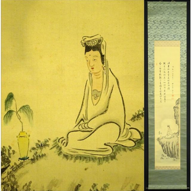 掛け軸 『 七福神 』 絹本 希少 軸装 茶道具 掛軸 美品 です。 真作