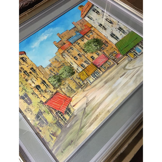 絵画 吉岡貞夫 シェルブール 絵画 吉岡貞夫 シェルブール