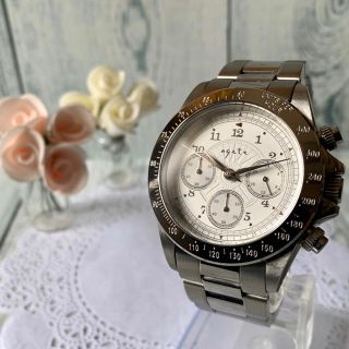 ageteアガット シルバー色 ステンレス 時計 バングル 小傷あり 電池