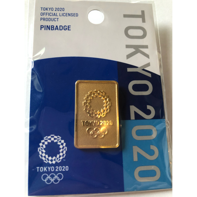 東京2020オリンピック ピンバッジ 四角エンボスEMゴールドの通販