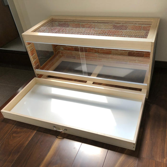 木製ケージ ハリネズミ ハムスター 小動物 引出しタイプ カスタム