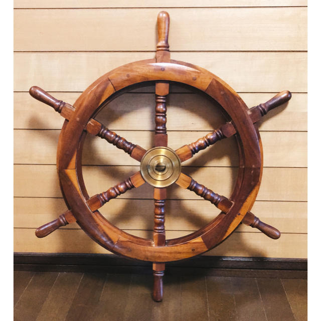 木製・船舵 アンティーク インテリア