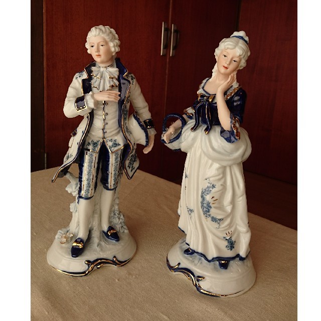 ドマン / Demain ☆ 陶器人形 / 男女ペア / かたらいペアー