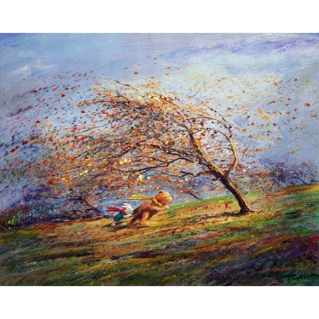 ピーター エレンショウ くまのプーさん 紅葉 ディズニー 額付き