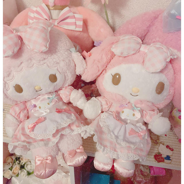 マイメロディ ＆ マイスウィートピアノ ぬいぐるみセット リボンでお