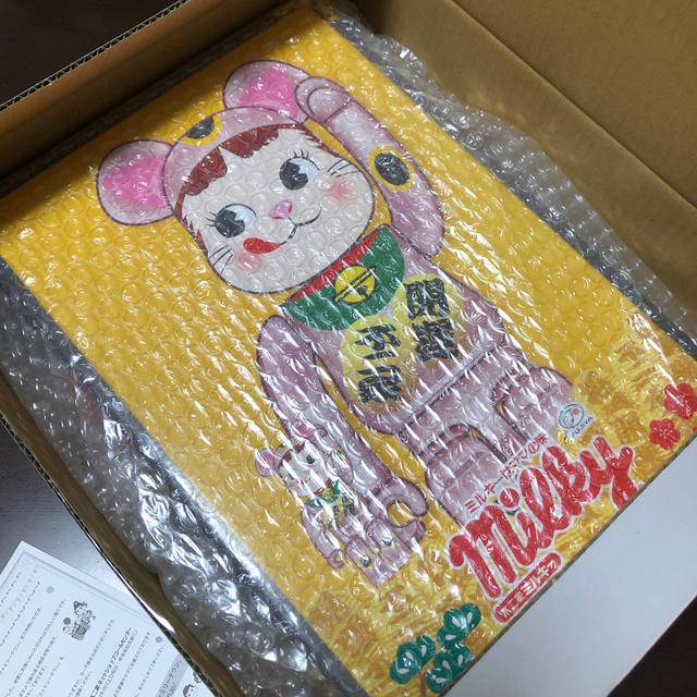 BE@RBRICK 招き猫 ペコちゃん 桃金メッキ 100% & 400% BE@RBRICK