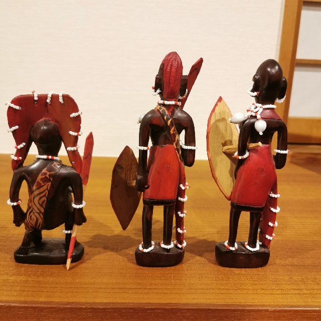 アフリカ ケニア 人形 バラ売り可 マサイ族 木彫り AFRICA Kenyaの通販