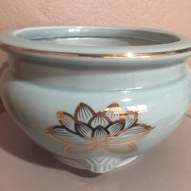 884.未使用☆大型香炉☆青磁 884.未使用☆大型香炉☆青磁