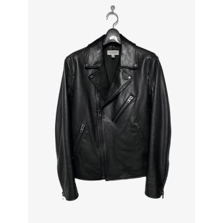 COACH ライダースジャケット カウレザー シボ革 M相当 黒 ブラック