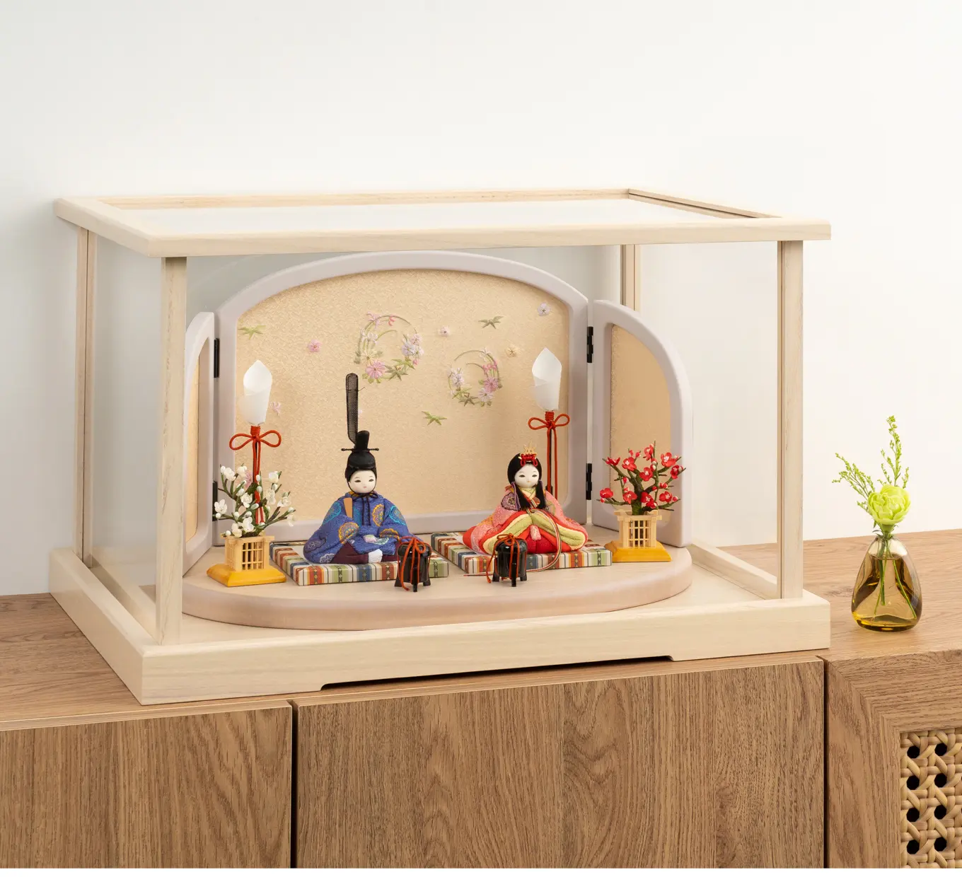 雛人形「組み立て式アクリルケース 木目 47cm」｜雛人形の通販 ふらここ