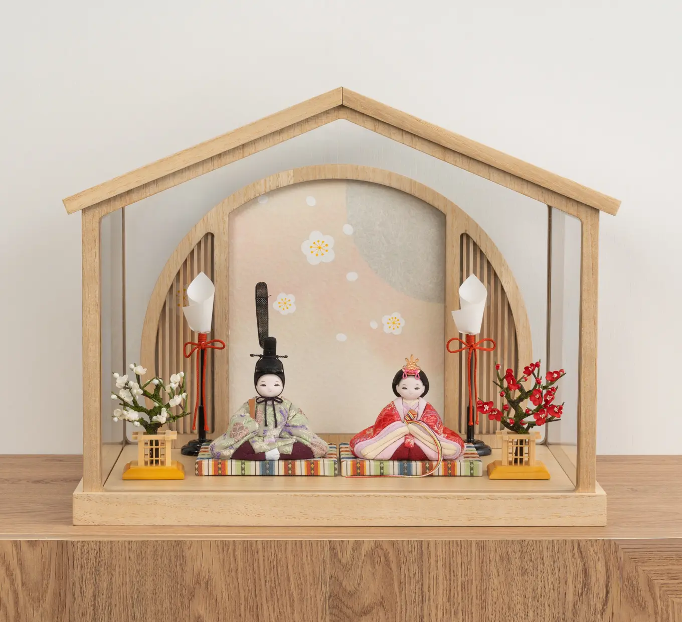 雛人形「れいれい 相鳥花菱文・桃色（組み立てケース入）」｜雛人形の