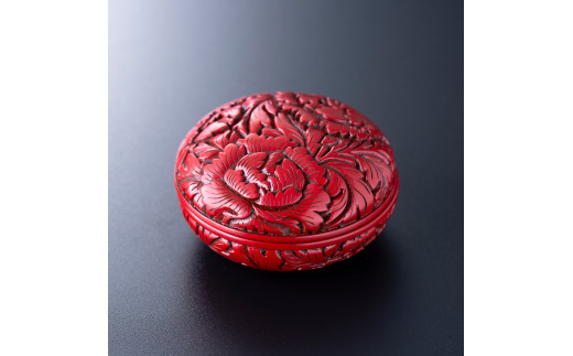 E4038 村上木彫堆朱 香合（牡丹唐草） - 新潟県村上市｜ふるさと