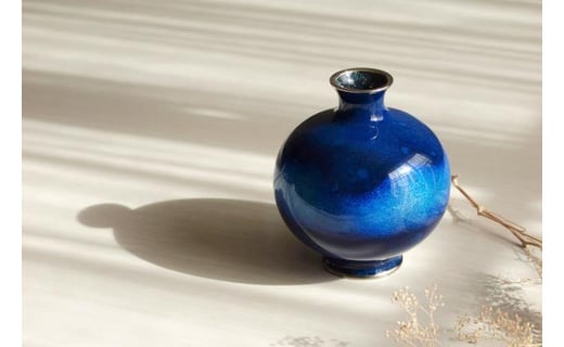 七宝焼 加藤七宝製作所 梅竹文 花瓶 台・箱付 M R9494 七宝焼 加藤七宝