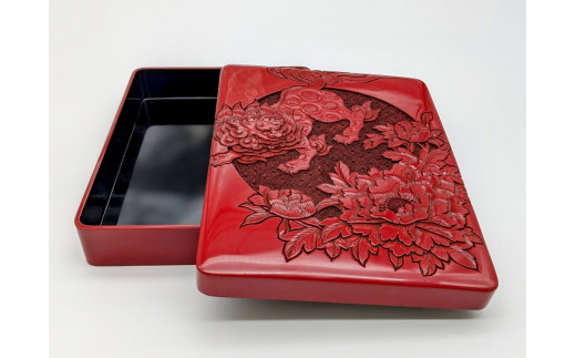 限定一点物】村上木彫堆朱 香合（牡丹） 1062005 - 新潟県村上市