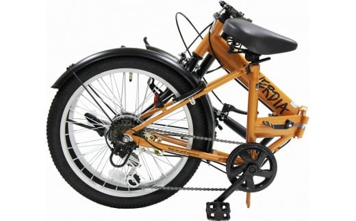 オリタタミ自転車20インチ 6段変速 ヴェルディア オレンジ - 三重県