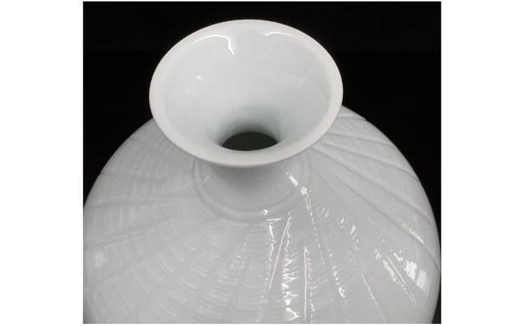 現代の名工 奥川俊右ェ門作】白磁花瓶 白磁 青白磁 陶芸作家 伝統工芸