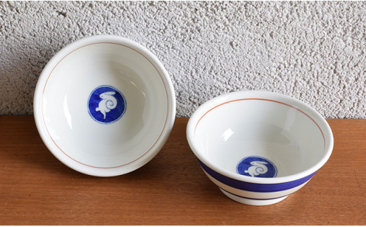 深川製磁 【有田焼】月見うさぎ ペア玉割 和食器 食器 うつわ 器