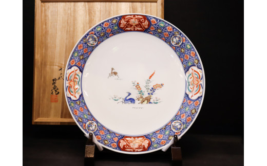 柿右衛門窯作 額皿（5寸）牡丹鳥文 A90-12 - 佐賀県有田町｜ふるさと