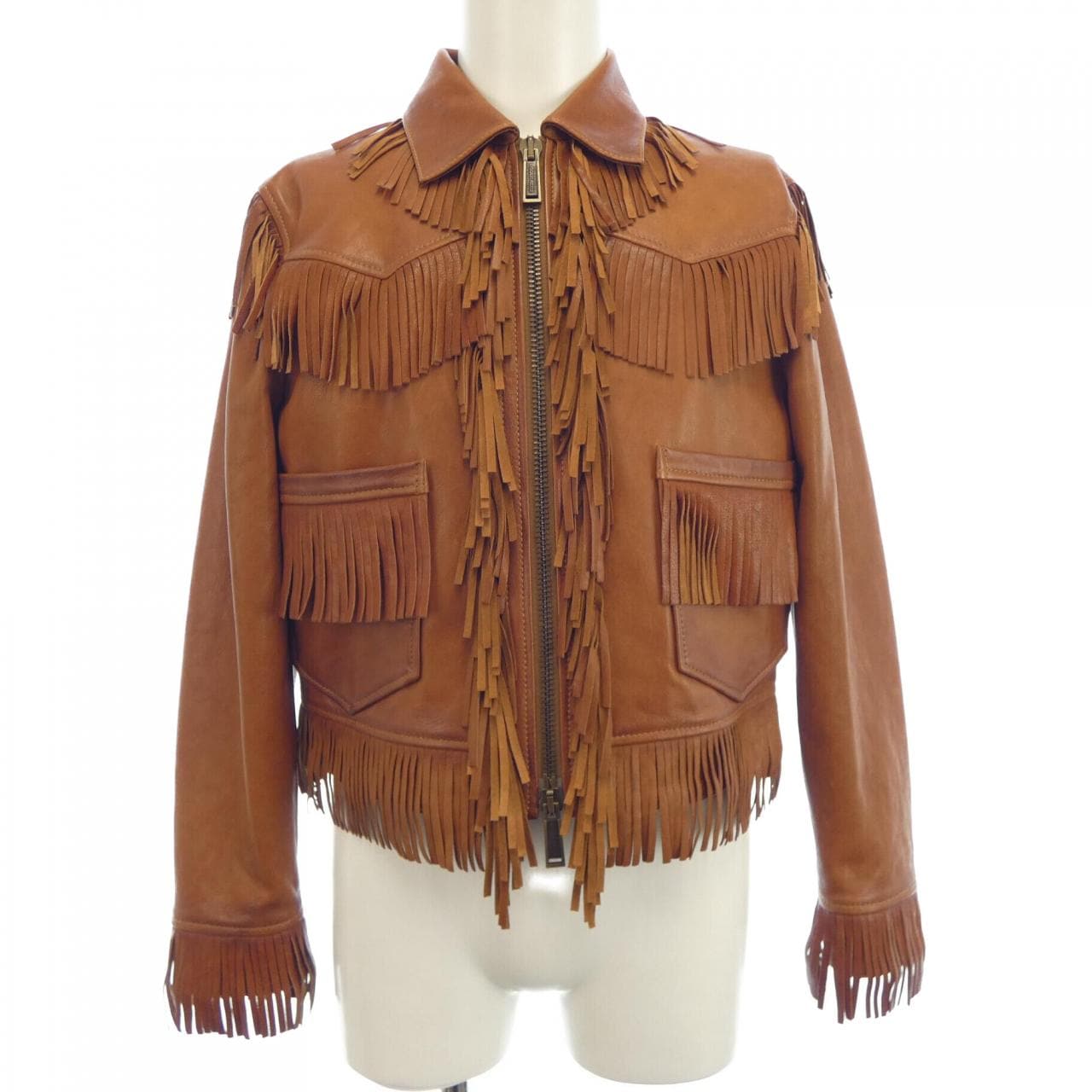 オレンジ】dsquared2レザージャケット本革牛ディースクエアード