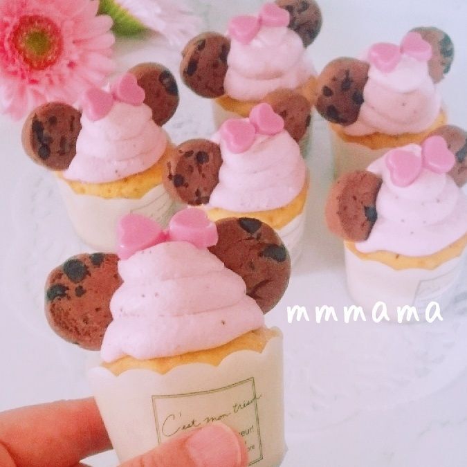 簡単！ミニー風のカップケーキ❤おうちディズニー｜料理のレシピや