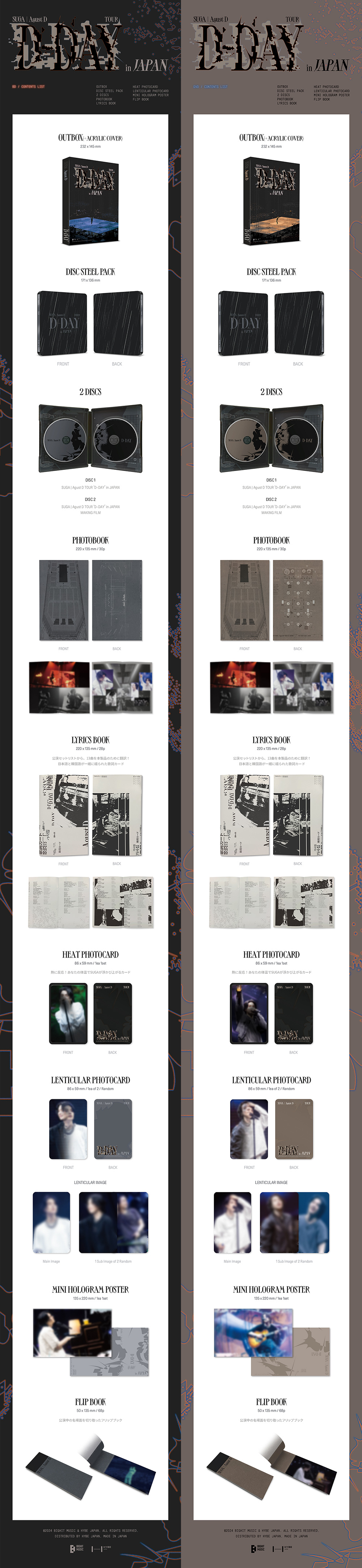 SUGA | Agust D TOUR 'D-DAY' in JAPAN』ブルーレイ＆DVD 2024年1月31