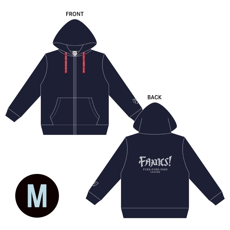 TM NETWORK FANKS inside ジップパーカー 刺繍ジップパーカー（M
