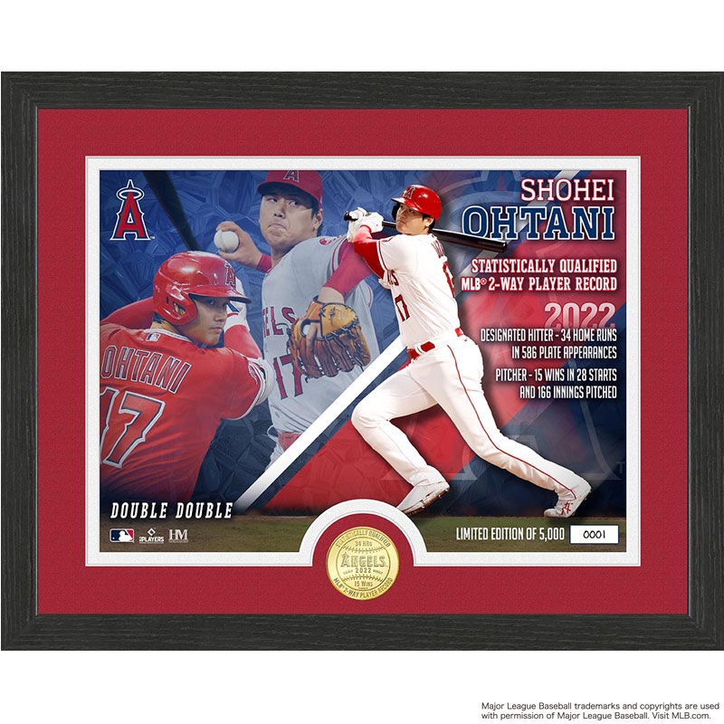 シリアルNo.700大谷翔平50/50達成記念グッズ ダブルフォトフレーム