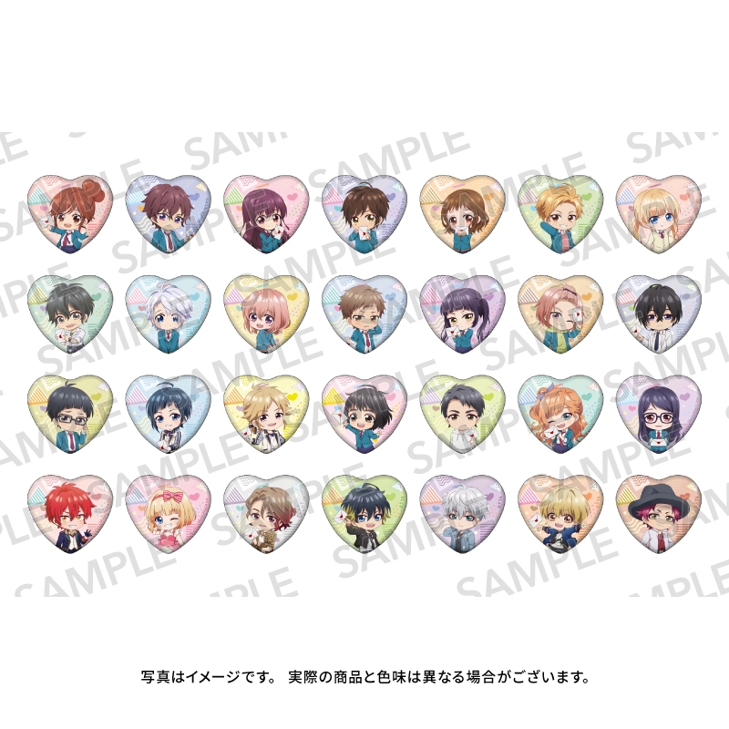 トレーディングハート型缶バッジ（全28種ランダム販売） / LOVE LETTER