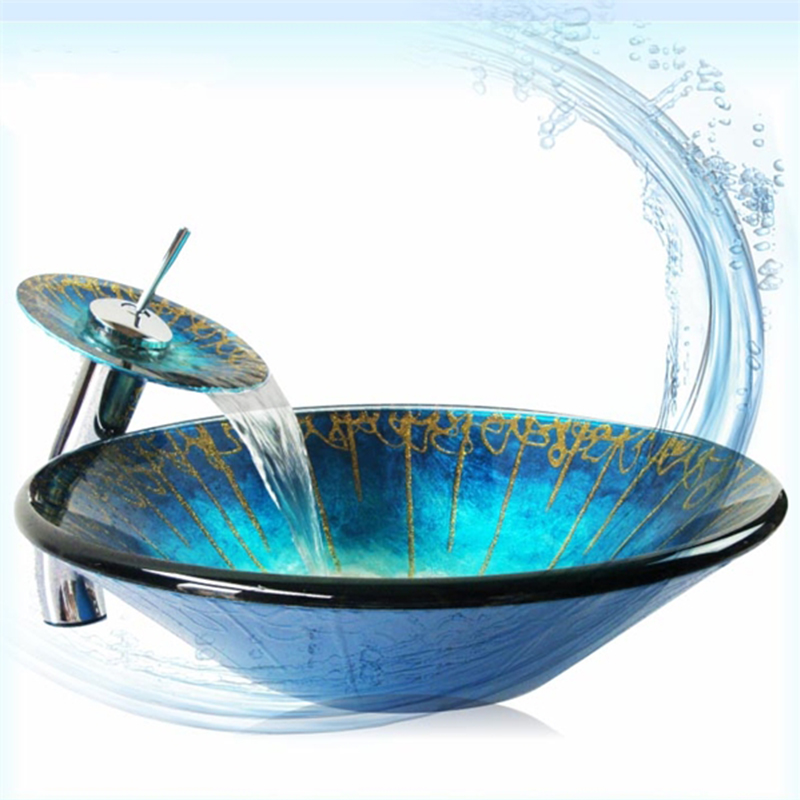 青色ガラスボウル 金属スタンド付き 青色ガラスボウル 金属スタンド