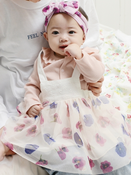 ベビー]スミレ/フラワーラパン/ベリーチェリー エプロンドレス