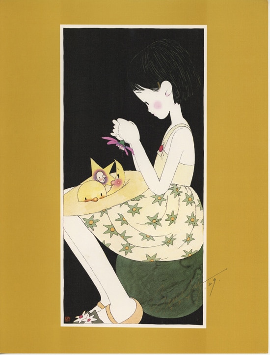 林静一 直筆サイン入りカラー複製イラスト「林静一の世界」