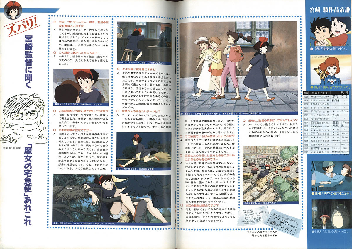 4114] 宮崎駿 直筆サイン入りパンフレット「魔女の宅急便」