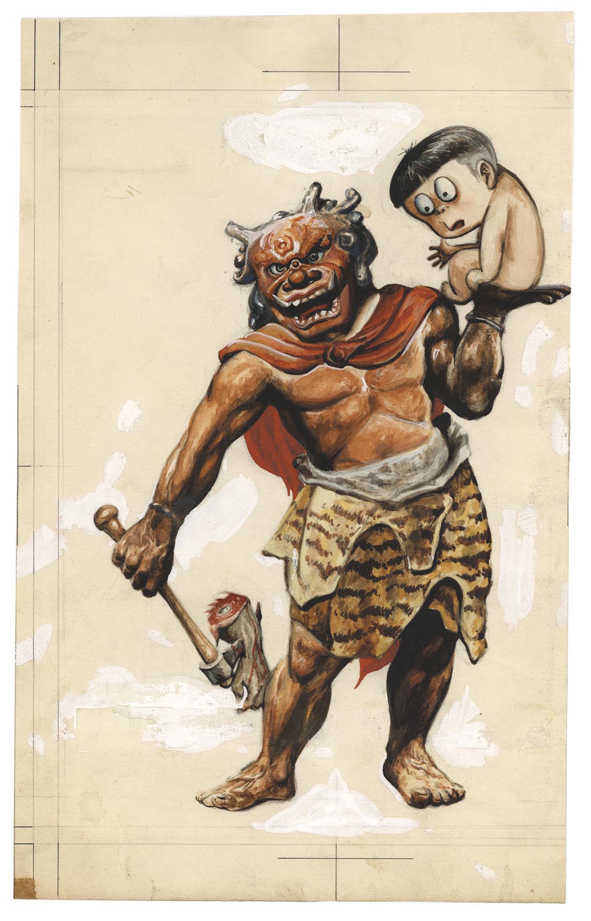 ☆【shin】水木しげる先生『猫むすめ』直筆色紙 落款 額装 本物品 直筆