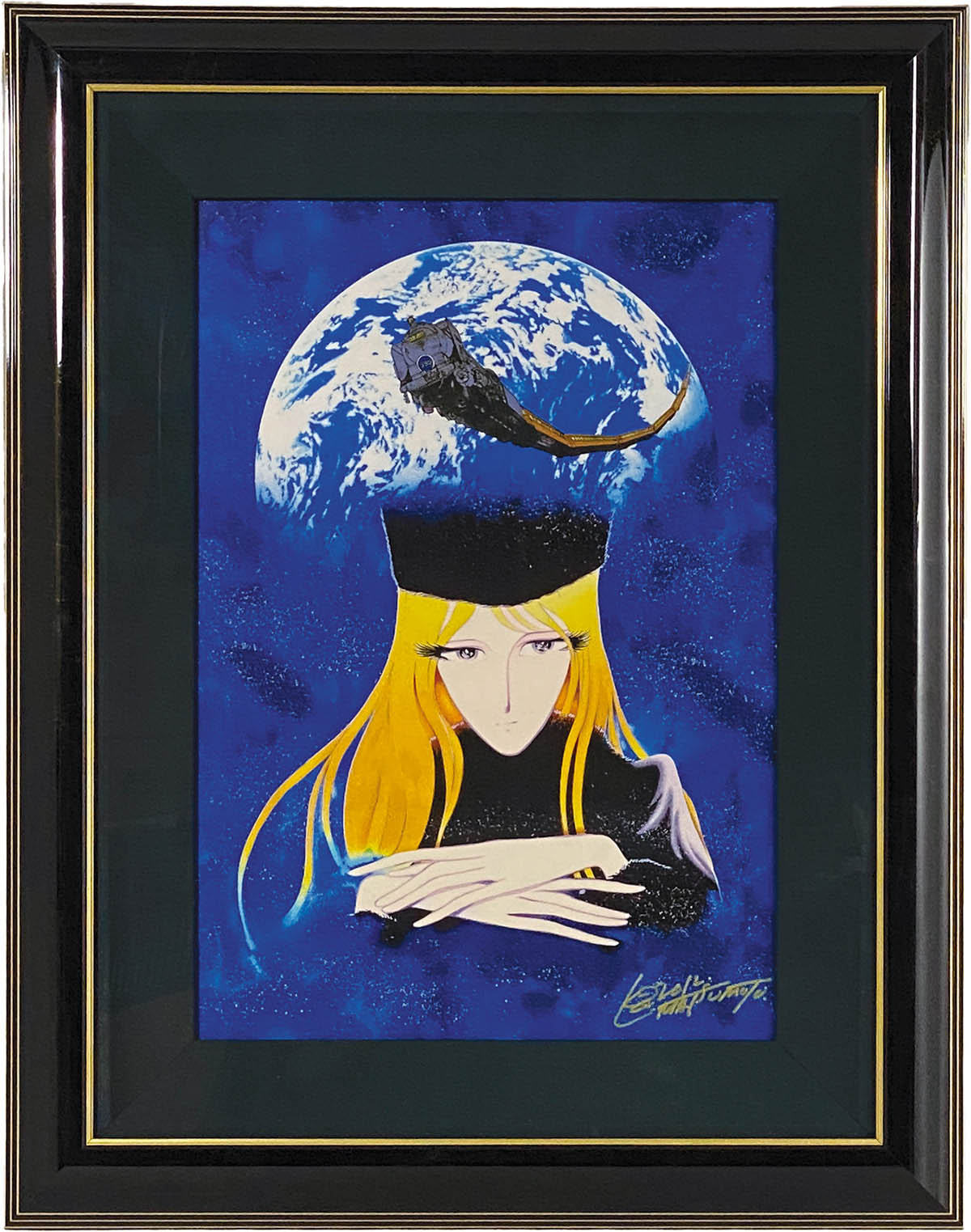 松本零士 メーテル 銀河鉄道999 模写 表裏サイン有 版画 松本零士