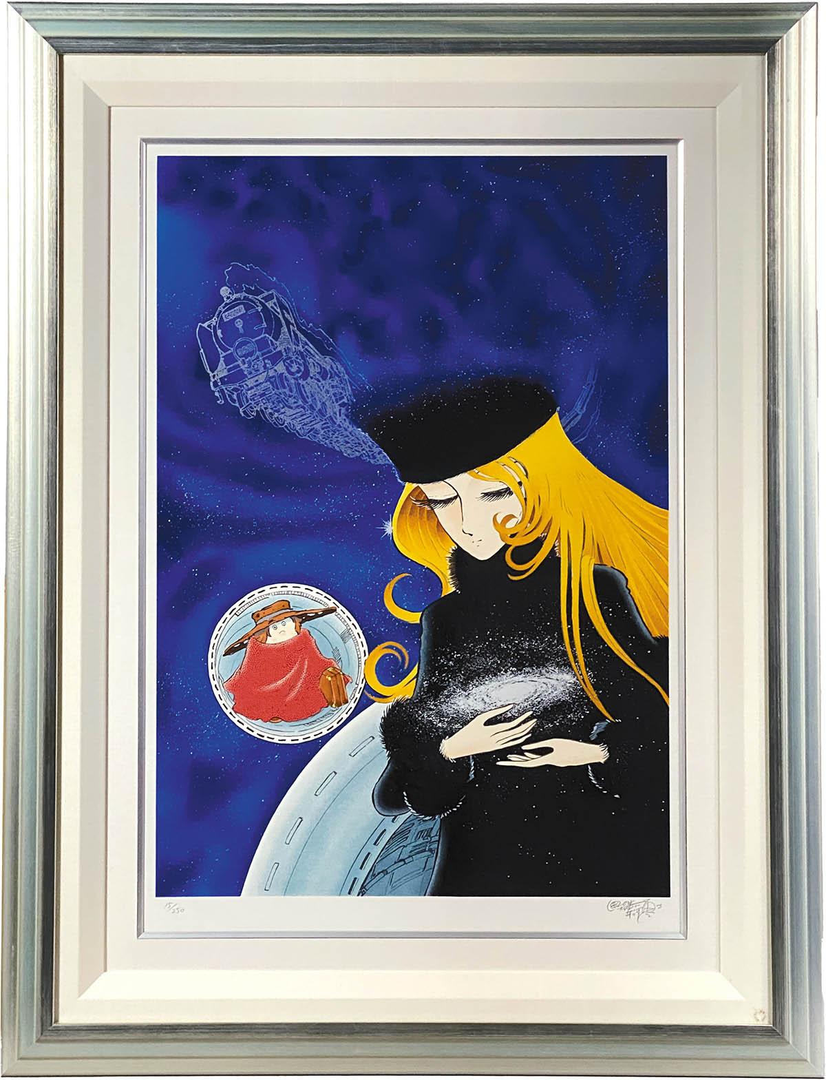 松本零士1000年女王「伝説の環」シルクスクリーン直筆サイン版画 銀河