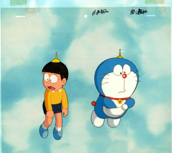 ヴィンテージ】 ドラえもん セル画 タケコプター 背景画付き