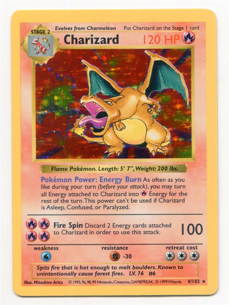 ポケモンカード 旧裏 英語版 リザードン Charizard シャドーレス