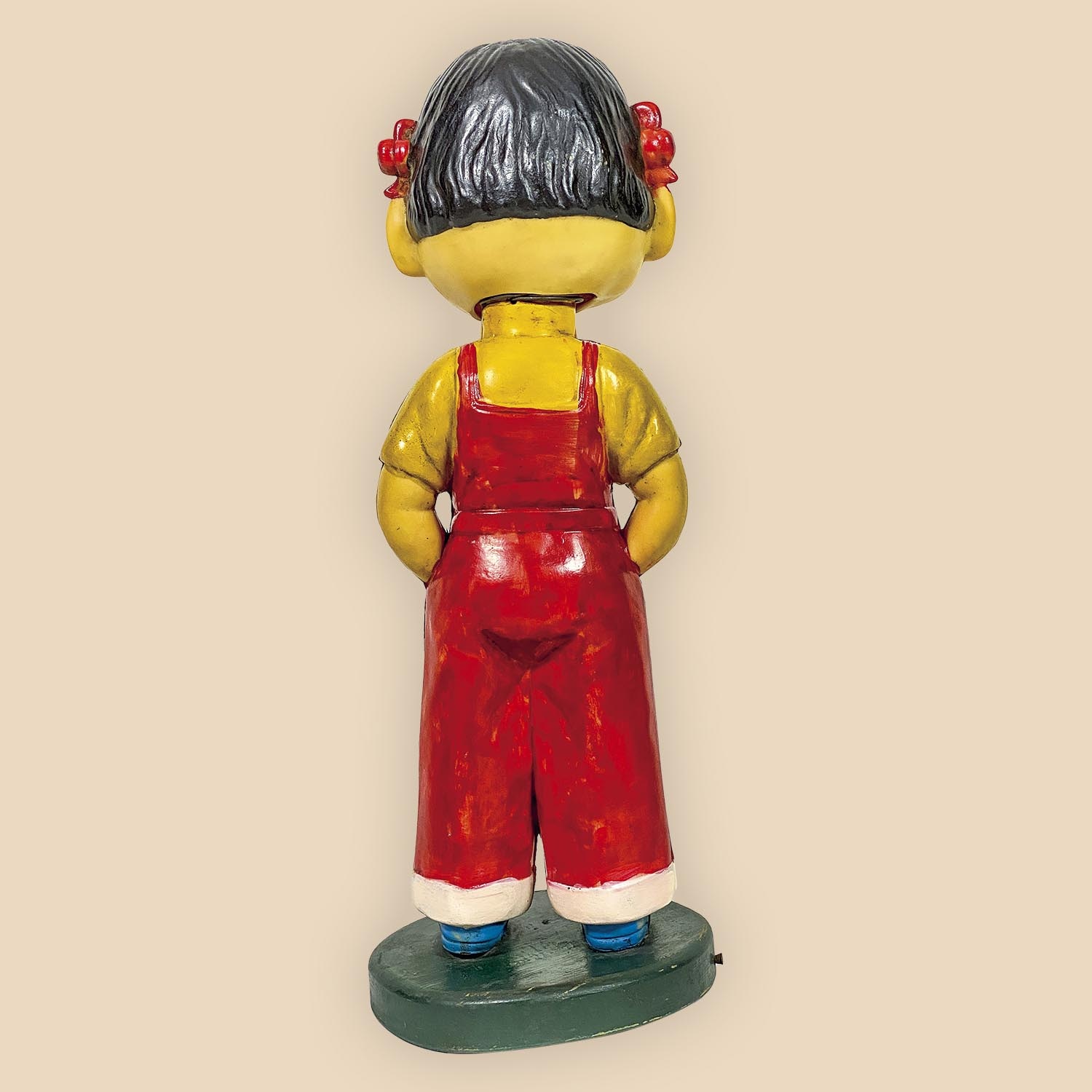 1015］ 不二家 ペコちゃん首振り人形 木製台座 足凹文字