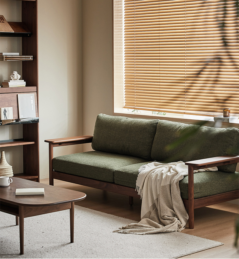 Woody Prime Walnut ウォールナット材 ヴィンテージ風木製ソファ