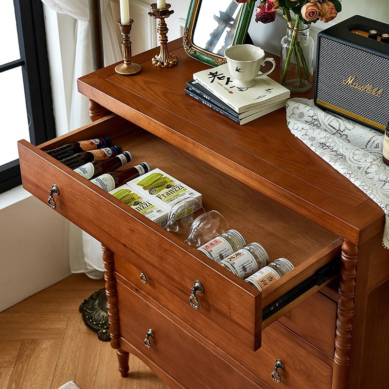 英国風木製4段チェスト | ヴィンテージ感漂う優雅な収納力 – CAGUUU