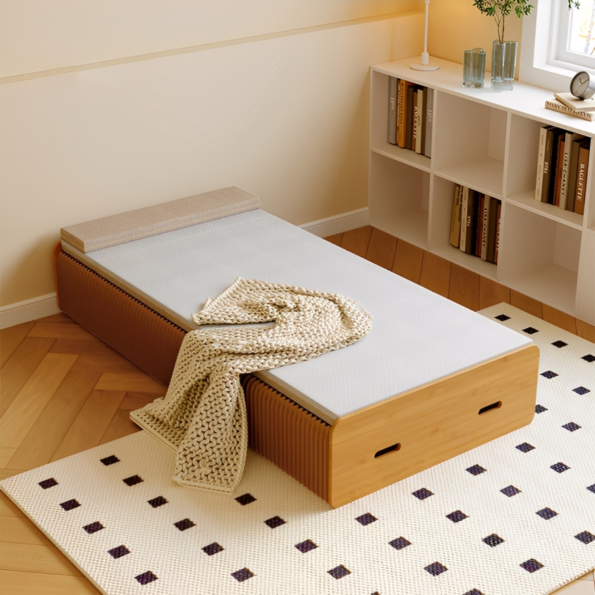 Kraft Paper アコーディオンクラフトベッド | 軽量で持ち運びやすい